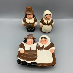 2001 Publix Super Markets Pilgrim Salt & Pepper Shakers and Spoon Rest